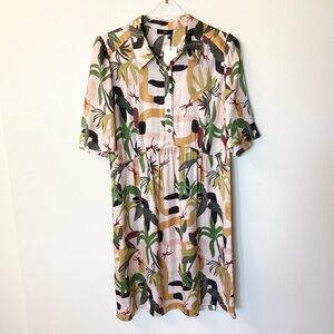 NWT Ruti Short Sleeve Tropical Monkey Print Under the Sun Dress - 2